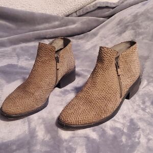Eileen Fisher Textured Tan Ankle Boots